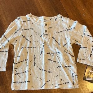 Art Class size 2T cotton long sleeve shirt, “the future is ours” text